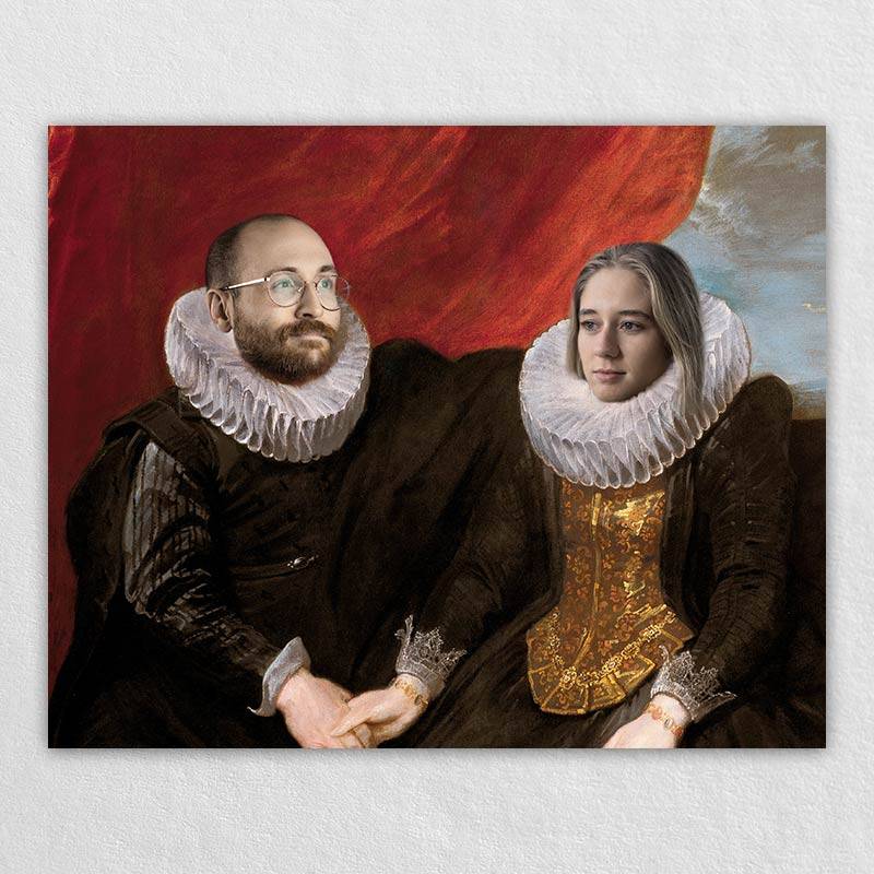 The Aristocrat's Renaissance Couple Art Painting Pictures - Customized Portrait