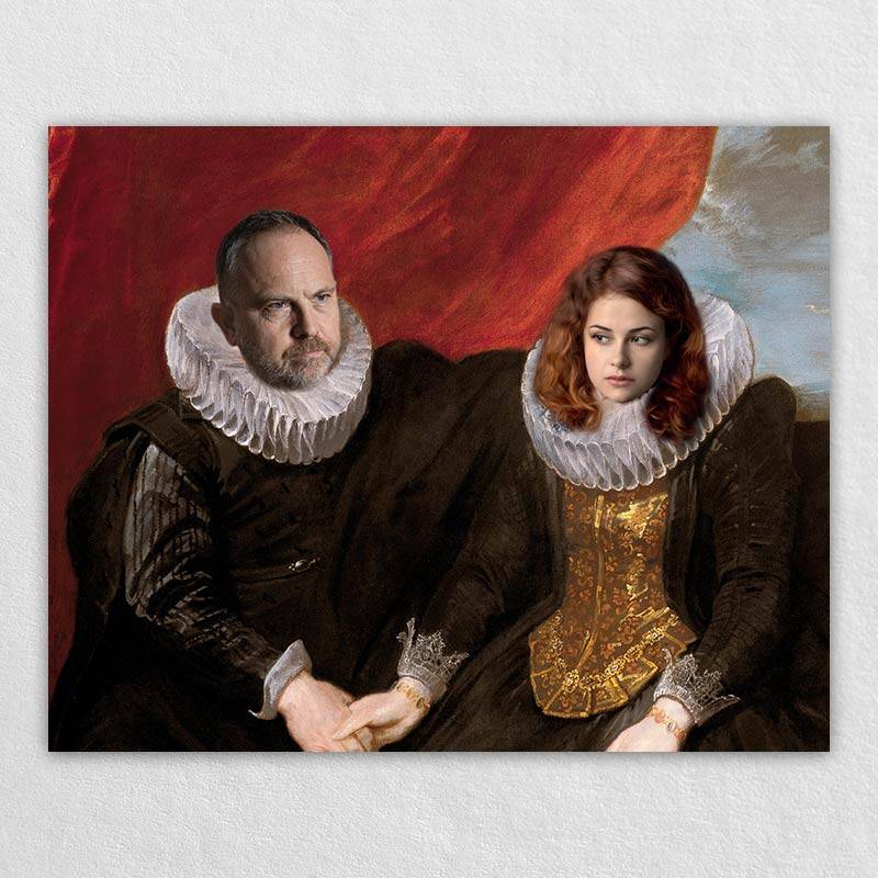 The Aristocrat's Renaissance Couple Art Painting Pictures - Customized Portrait