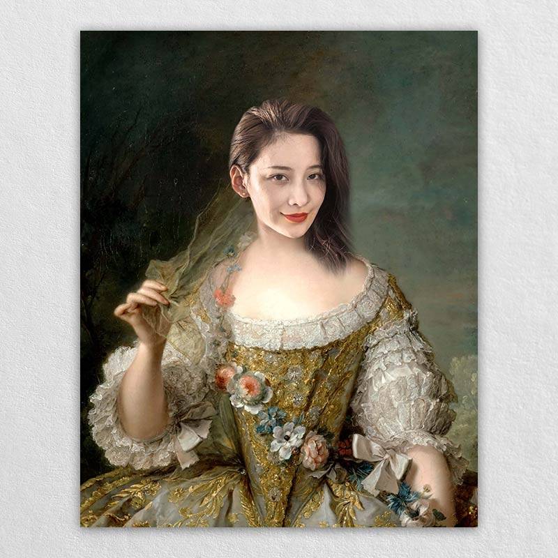 Best Custom Canvas Print-Renaissance French Lady Custom Portrait