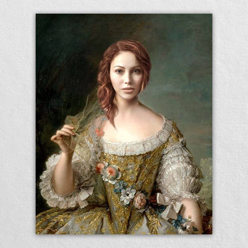Best Custom Canvas Print-Renaissance French Lady Custom Portrait
