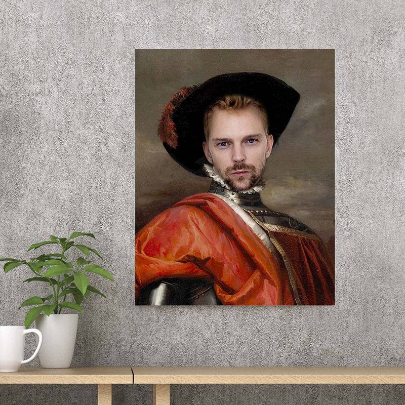 Personalized Custom the Laughing Cavalier Warrior Portrait