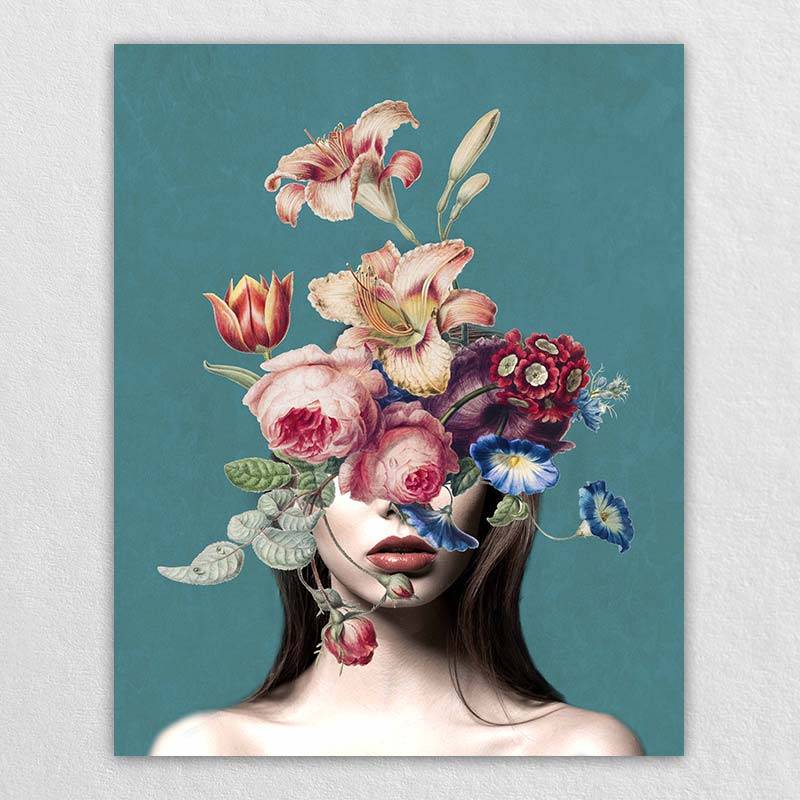 Female Floral Artwork | look for best canvas places - omgportrait