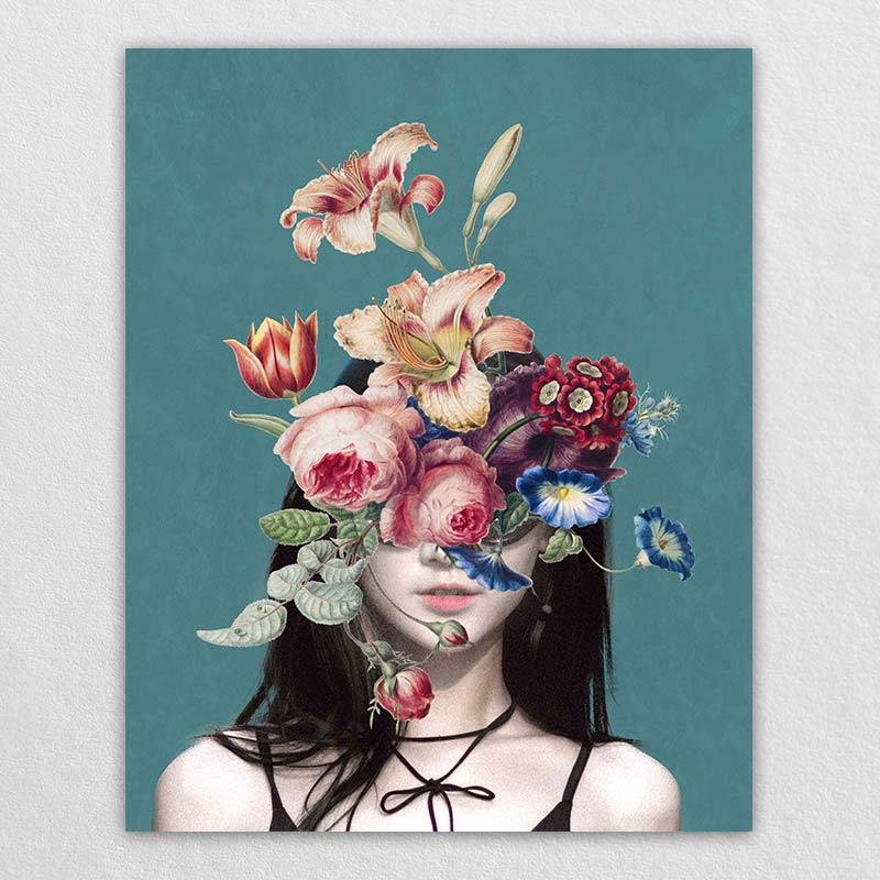 Female Floral Artwork | look for best canvas places - omgportrait