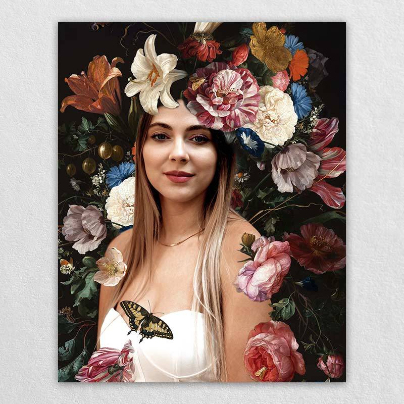 Best Photo Canvas Prints | Omgportrait Woman Floral Canvas Wall Art
