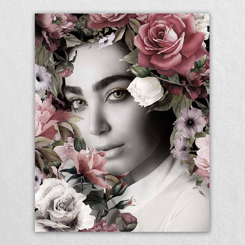 Large Floral Canvas Wall Art to Her | Omgportrait Custom Canvas Photo Prints