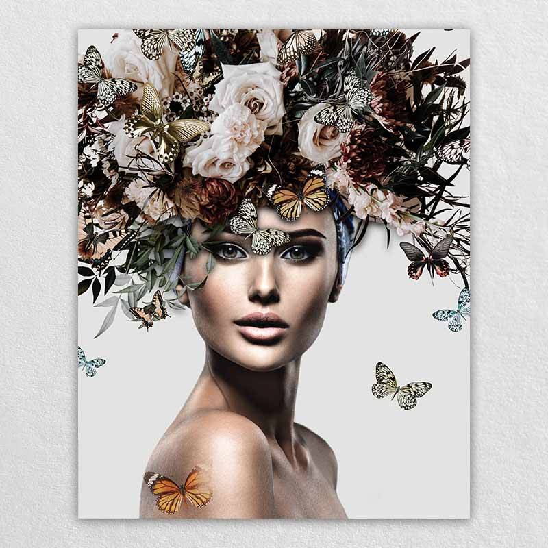 Ladies Flower Wall Hangings |Women custom Portrait Omgportrait