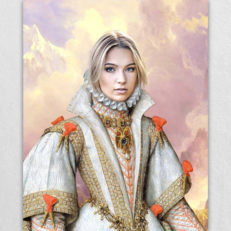 Gorgeous  Portrait of A Queen Vintage Custom Art | Royal Portrait