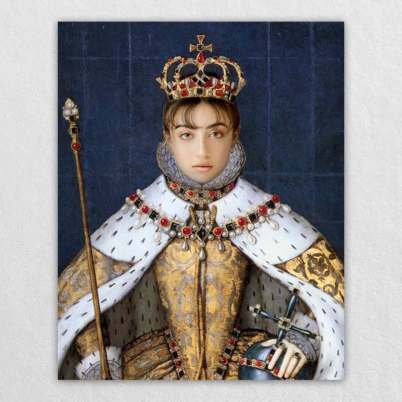 Custom Renaissance Queen elizabeth i Large Personalised Canvas