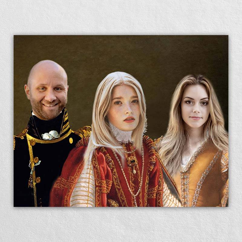 Royal Family Art on Canvas Custom Family Portrait