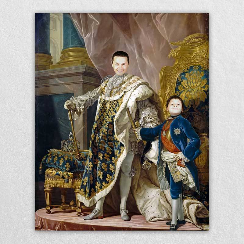 Royal Louis xv Portraits Emperor and Courtiers on Canvas