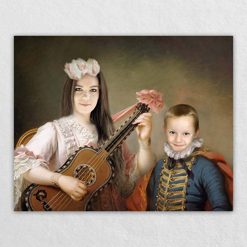 Personal Photos on Canvas Renaissance Woman and Child Band