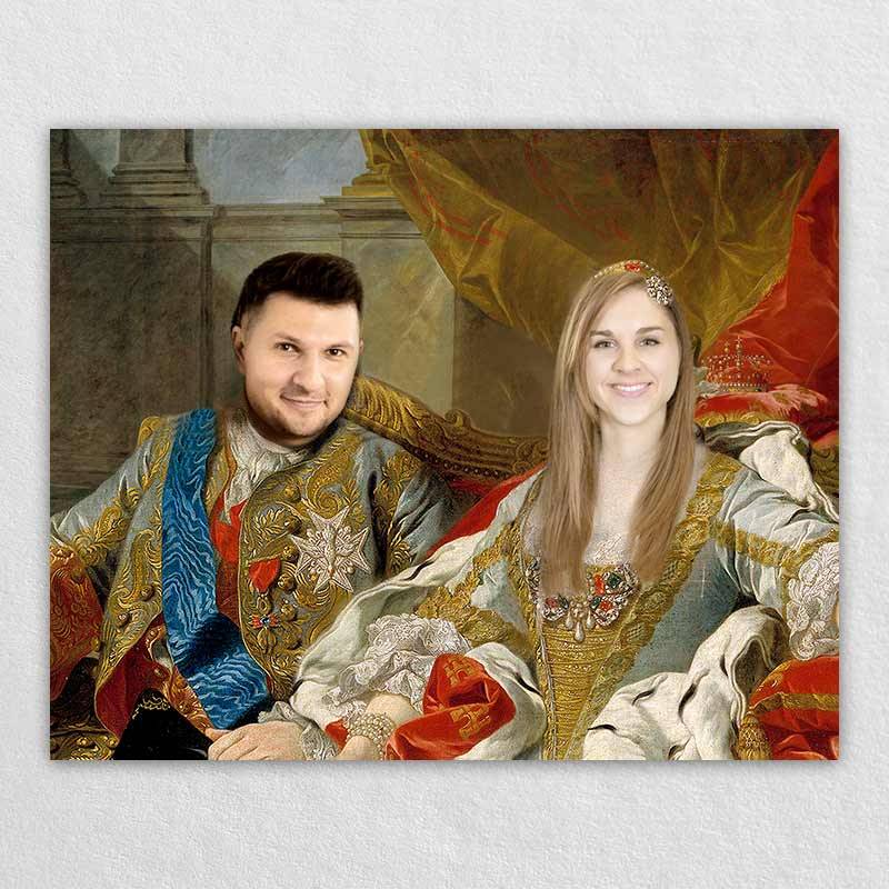 The Canvas Photo Painting Portrait of the Royal Couple